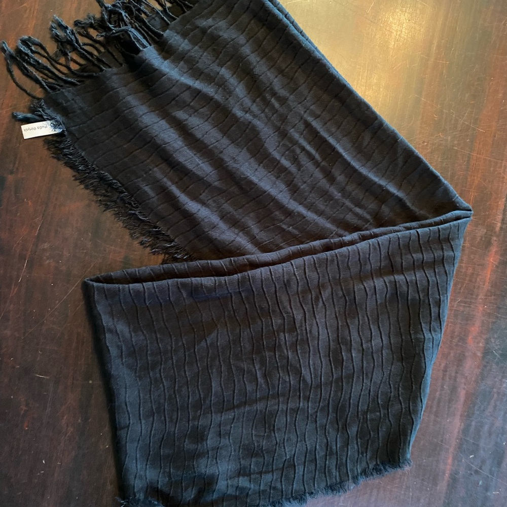 Studio Thirty Six Black Textured Scarf, NWOT